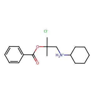 (2-benzoyloxy-2-methylpropyl)-cyclohexylazanium chloride structure