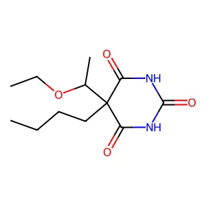 5-butyl-5-(1-ethoxyethyl)-1,3-diazinane-2,4,6-trione structure
