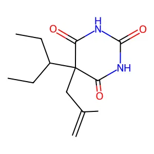 5-(2-methylprop-2-enyl)-5-pentan-3-yl-1,3-diazinane-2,4,6-trione structure