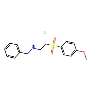 benzyl-[2-(4-methoxyphenyl)sulfonylethyl]azanium chloride structure