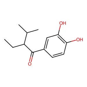 1-(3,4-dihydroxyphenyl)-2-ethyl-3-methylbutan-1-one structure