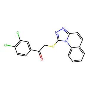 1-(3,4-dichlorophenyl)-2-([1,2,4]triazolo[4,3-a]quinolin-1-ylsulfanyl)ethanone structure