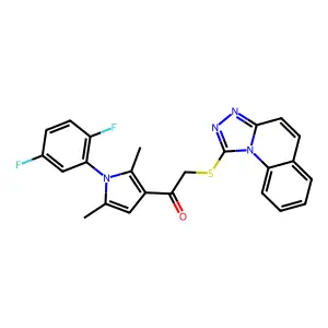 1-[1-(2,5-difluorophenyl)-2,5-dimethylpyrrol-3-yl]-2-([1,2,4]triazolo[4,3-a]quinolin-1-ylsulfanyl)ethanone structure