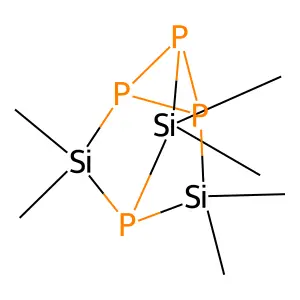 1,2,4,6-Tetraphospha-3,5,7-trisilatricyclo(2.2.1.02,6)heptane, 3,3,5,5,7,7-hexamethyl- structure