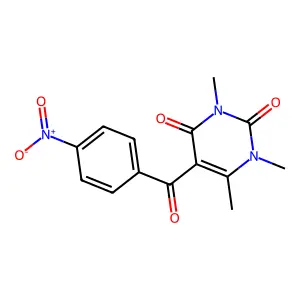1,3,6-trimethyl-5-(4-nitrobenzoyl)pyrimidine-2,4-dione structure
