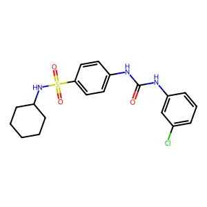 1-(3-chlorophenyl)-3-[4-(cyclohexylsulfamoyl)phenyl]urea structure
