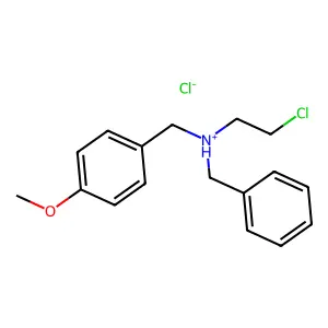 DIBENZYLAMINE, N-(2-CHLOROETHYL)-4-METHOXY-, HYDROCHLORIDE structure