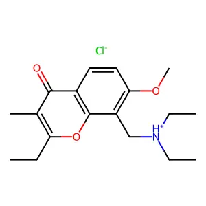 Chromone, 8-((diethylamino)methyl)-2-ethyl-7-methoxy-3-methyl-, hydrochloride structure