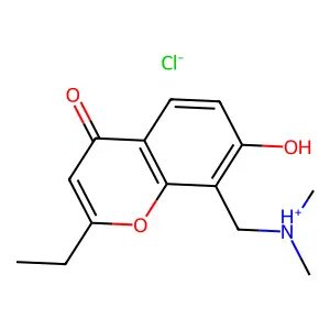 (2-ethyl-7-hydroxy-4-oxochromen-8-yl)methyl-dimethylazanium chloride structure