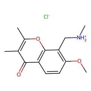 Chromone, 7-methoxy-2,3-dimethyl-8-((methylamino)methyl)-, hydrochloride structure
