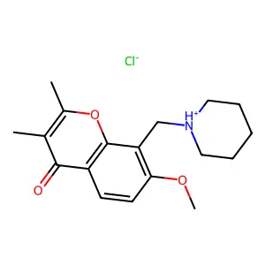 Chromone, 7-methoxy-2,3-dimethyl-8-(piperidinomethyl)-, hydrochloride structure