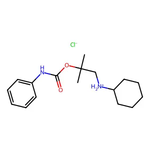 cyclohexyl-[2-methyl-2-(phenylcarbamoyloxy)propyl]azanium chloride structure