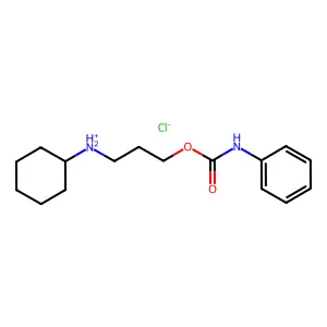 cyclohexyl-[3-(phenylcarbamoyloxy)propyl]azanium chloride structure