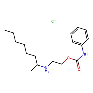 octan-2-yl-[2-(phenylcarbamoyloxy)ethyl]azanium chloride structure