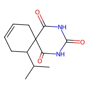 11-propan-2-yl-2,4-diazaspiro[5.5]undec-8-ene-1,3,5-trione structure