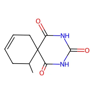 11-methyl-2,4-diazaspiro[5.5]undec-8-ene-1,3,5-trione structure