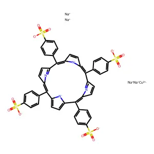 Sodium tetra(4-sulfophenyl)porphinatocopper structure