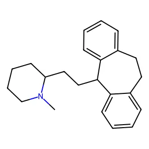 1-methyl-2-[2-(2-tricyclo[9.4.0.03,8]pentadeca-1(15),3,5,7,11,13-hexaenyl)ethyl]piperidine structure