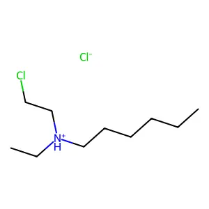 HEXYLAMINE, N-(2-CHLOROETHYL)-N-ETHYL-, HYDROCHLORIDE structure
