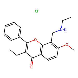3-Ethyl-8-(ethylaminoethyl)-7-methoxyflavone hydrochloride structure