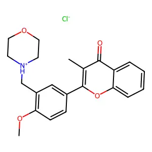 4'-Methoxy-3-methyl-3'-(morpholinomethyl)flavone hydrochloride structure