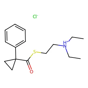 1-Phenylcyclopropanecarbothioic acid S-(2-(diethylamino)ethyl) ester hydrochloride structure