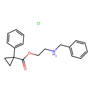 benzyl-[2-(1-phenylcyclopropanecarbonyl)oxyethyl]azanium chloride structure