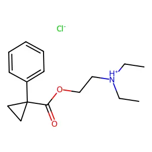 diethyl-[2-(1-phenylcyclopropanecarbonyl)oxyethyl]azanium chloride structure