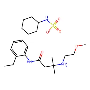 N-cyclohexylsulfamate[4-(2-ethylanilino)-2-methyl-4-oxobutan-2-yl]-(2-methoxyethyl)azanium structure