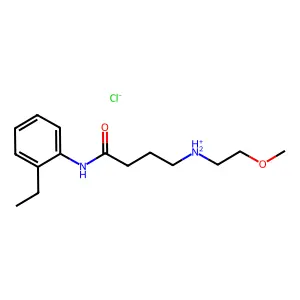 2'-Ethyl-4-(2-methoxyethyl)aminobutyranilide hydrochloride structure