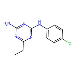 2-N-(4-chlorophenyl)-6-ethyl-1,3,5-triazine-2,4-diamine structure