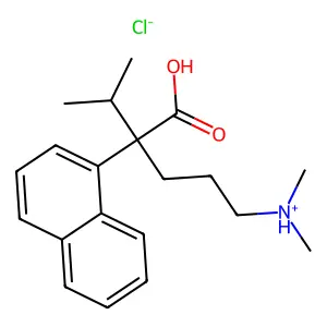 (4-carboxy-5-methyl-4-naphthalen-1-ylhexyl)-dimethylazanium chloride structure