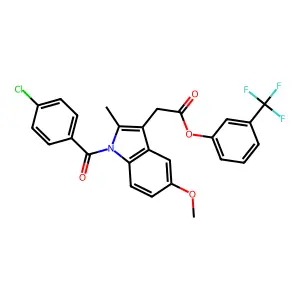 [3-(trifluoromethyl)phenyl] 2-[1-(4-chlorobenzoyl)-5-methoxy-2-methylindol-3-yl]acetate structure