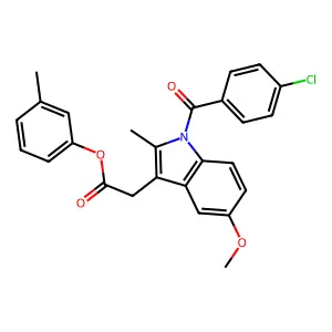 (3-methylphenyl) 2-[1-(4-chlorobenzoyl)-5-methoxy-2-methylindol-3-yl]acetate structure