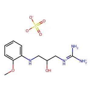dl-1-(2-Hydroxy-3-(o-methoxyanilino)propyl)guanidine hemisulfate structure