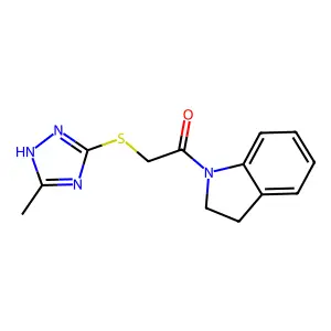 1-(2,3-dihydroindol-1-yl)-2-[(5-methyl-1H-1,2,4-triazol-3-yl)sulfanyl]ethanone structure