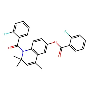 1-[(2-fluorophenyl)carbonyl]-2,2,4-trimethyl-1,2-dihydroquinolin-6-yl 2-fluorobenzoate structure
