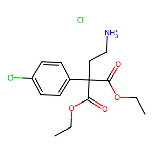 [3-(4-chlorophenyl)-4-ethoxy-3-ethoxycarbonyl-4-oxobutyl]azanium chloride structure