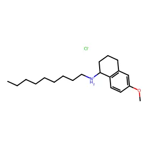(6-methoxy-1,2,3,4-tetrahydronaphthalen-1-yl)-nonylazanium chloride structure