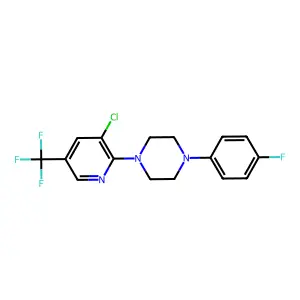1-[3-chloro-5-(trifluoromethyl)pyridin-2-yl]-4-(4-fluorophenyl)piperazine structure