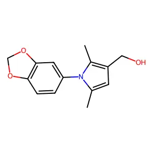 [1-(1,3-benzodioxol-5-yl)-2,5-dimethyl-1H-pyrrol-3-yl]methanol structure