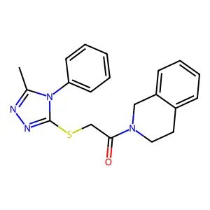 1-(3,4-dihydro-1H-isoquinolin-2-yl)-2-[(5-methyl-4-phenyl-1,2,4-triazol-3-yl)sulfanyl]ethanone structure