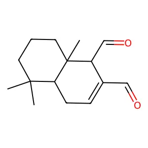 (1R,4aS,8aS)-5,5,8a-trimethyl-1,4,4a,6,7,8-hexahydronaphthalene-1,2-dicarbaldehyde structure