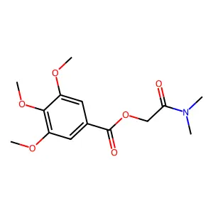 BENZOIC ACID, 3,4,5-TRIMETHOXY-, ESTER with N,N-DIMETHYLGLYCOLAMIDE structure