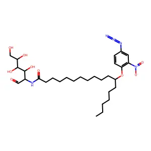 12-(4-Azido-2-nitrophenoxy)stearoylglucosamine structure