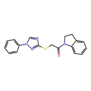 1-(2,3-dihydroindol-1-yl)-2-[(1-phenyl-1,2,4-triazol-3-yl)sulfanyl]ethanone structure