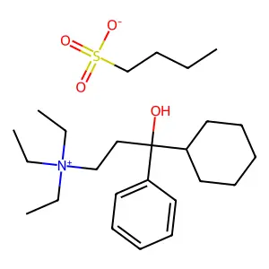 butane-1-sulfonate(3-cyclohexyl-3-hydroxy-3-phenylpropyl)-triethylazanium structure