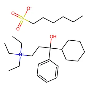 (3-cyclohexyl-3-hydroxy-3-phenylpropyl)-triethylazaniumhexane-1-sulfonate structure