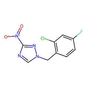 1-[(2-chloro-4-fluorophenyl)methyl]-3-nitro-1,2,4-triazole structure