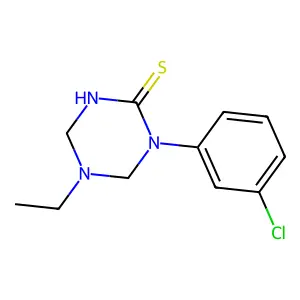 1-(3-chlorophenyl)-5-ethyl-1,3,5-triazinane-2-thione structure